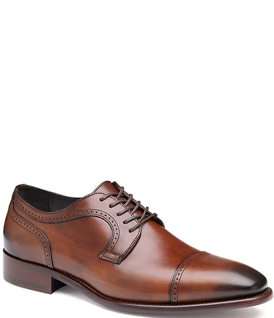 Johnston & Murphy Collection Men's Cormac Leather Brogue Detail Cap Toe Oxfords