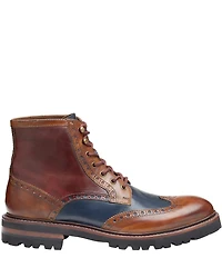 Johnston & Murphy Collection Men's Dudley Leather Brogue Wingtip Lug Sole Boots