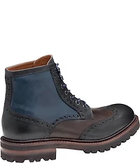 Johnston & Murphy Collection Men's Dudley Leather Brogue Wingtip Lug Sole Boots