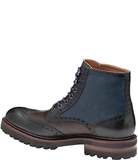 Johnston & Murphy Collection Men's Dudley Leather Brogue Wingtip Lug Sole Boots