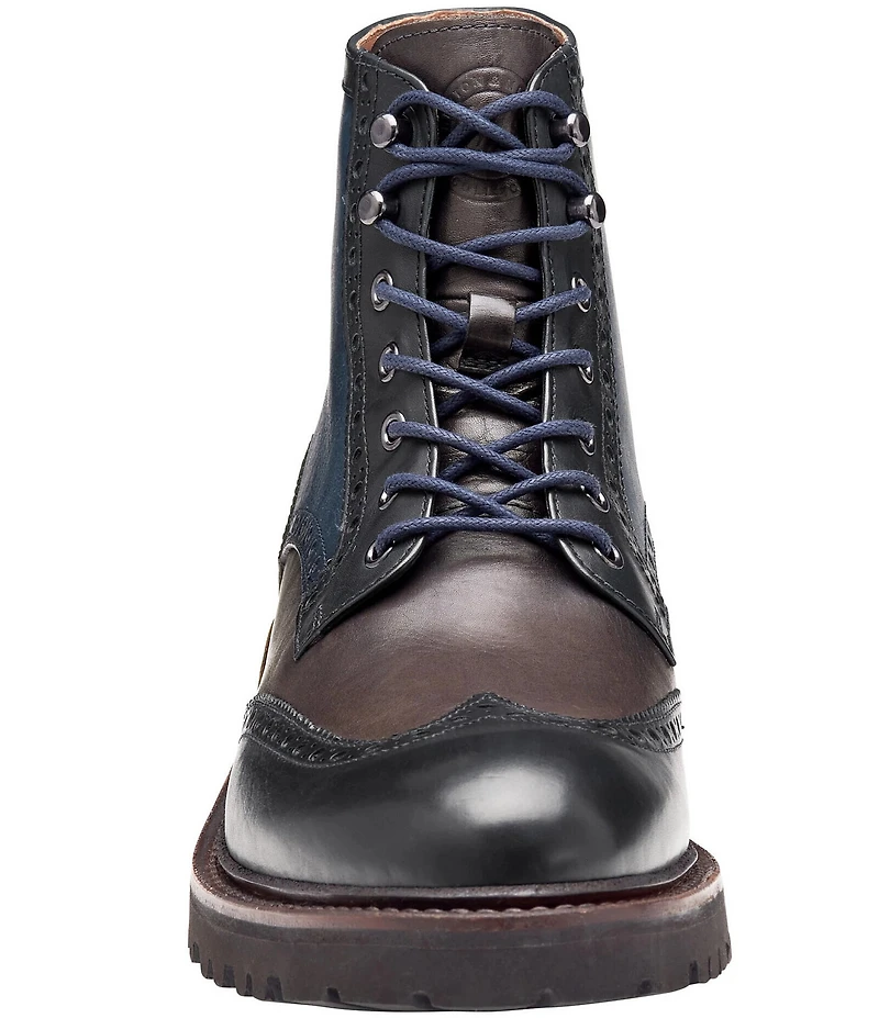 Johnston & Murphy Collection Men's Dudley Leather Brogue Wingtip Lug Sole Boots