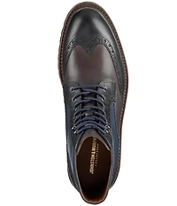 Johnston & Murphy Collection Men's Dudley Leather Brogue Wingtip Lug Sole Boots