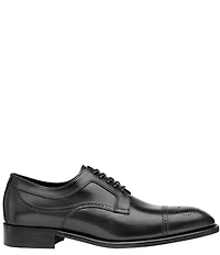 Johnston & Murphy Collection Men's Ellsworth Leather Brogue Detail Cap Toe Leather Oxfords