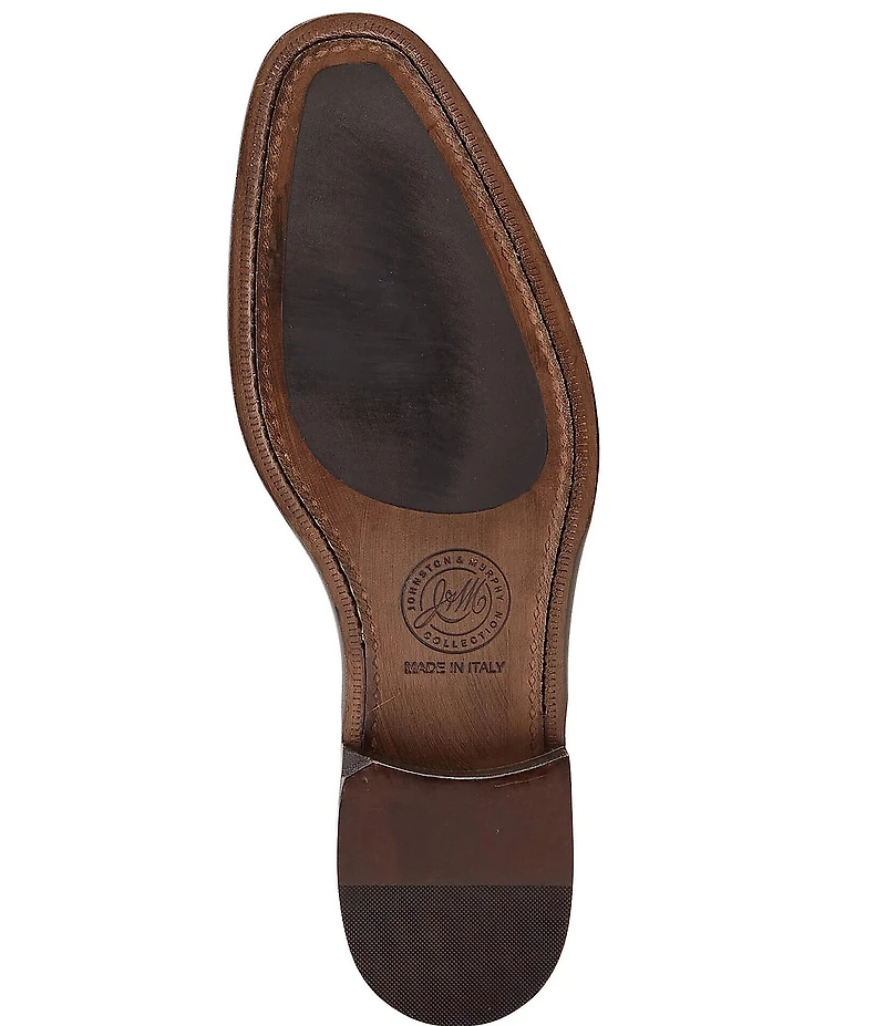 Johnston & Murphy Collection Men's Ellsworth Leather Brogue Detail Cap Toe Leather Oxfords