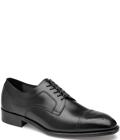 Johnston & Murphy Collection Men's Ellsworth Leather Brogue Detail Cap Toe Leather Oxfords