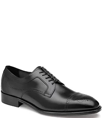 Johnston & Murphy Collection Men's Ellsworth Leather Brogue Detail Cap Toe Leather Oxfords