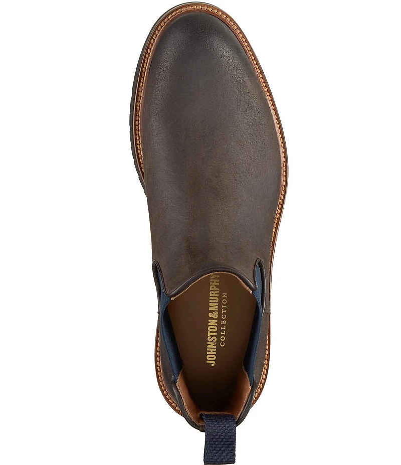Johnston & Murphy Collection Men's Hartford Waxed Suede Chelsea Boots
