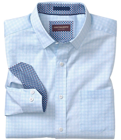 Johnston & Murphy Diamond Print Long Sleeve Woven Shirt