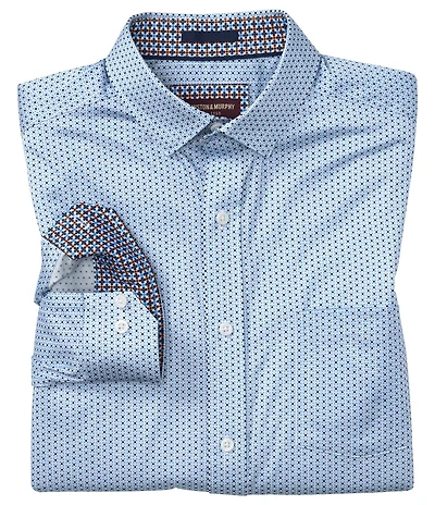 Johnston & Murphy Diamond Tile Print Long Sleeve Woven Shirt