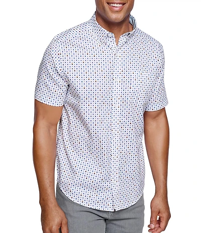 Johnston & Murphy Ditsy Floral Print Short Sleeve Woven Shirt