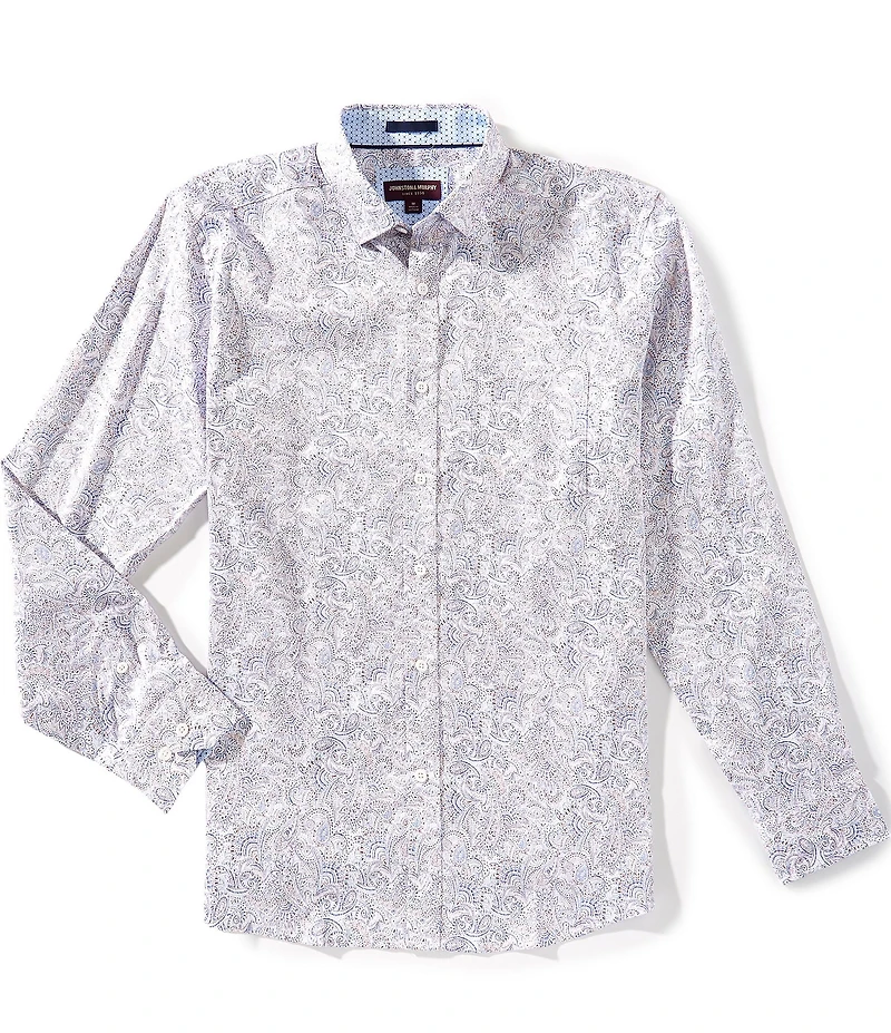 Johnston & Murphy Dotted Paisley Long Sleeve Woven Shirt