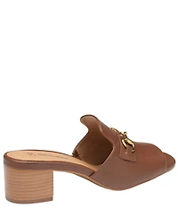 Johnston & Murphy Edith Leather Bit Buckle Slide Sandals