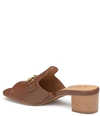 Johnston & Murphy Edith Leather Bit Buckle Slide Sandals
