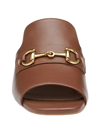 Johnston & Murphy Edith Leather Bit Buckle Slide Sandals