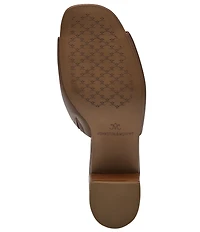 Johnston & Murphy Edith Leather Bit Buckle Slide Sandals