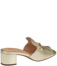 Johnston & Murphy Edith Leather Bit Buckle Slide Sandals