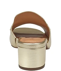 Johnston & Murphy Edith Leather Bit Buckle Slide Sandals
