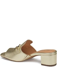 Johnston & Murphy Edith Leather Bit Buckle Slide Sandals