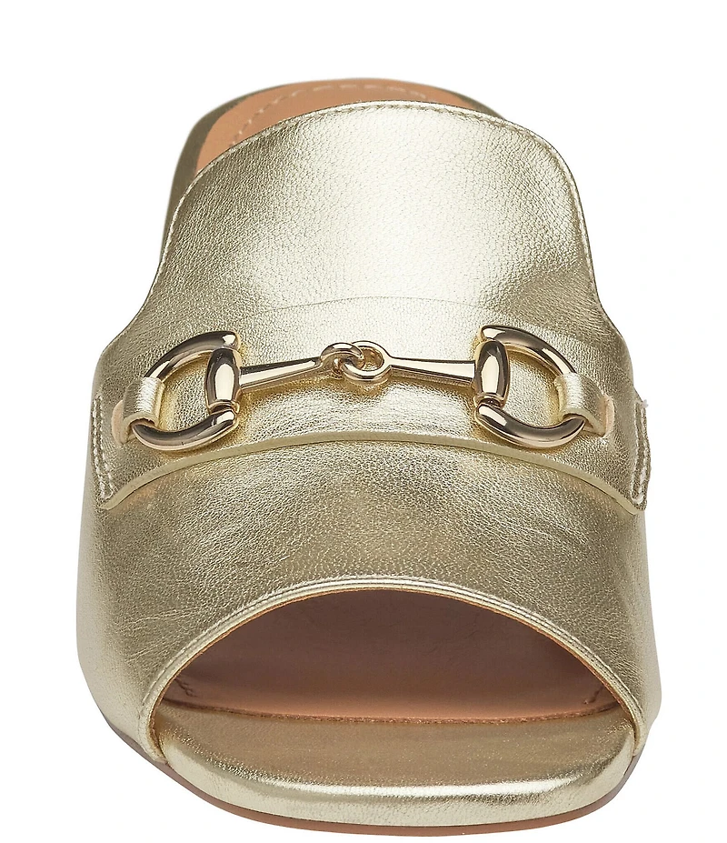 Johnston & Murphy Edith Leather Bit Buckle Slide Sandals