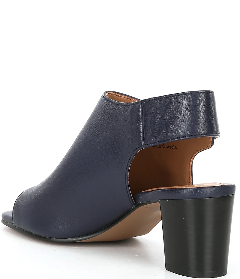 Johnston & Murphy Evelyn Leather Open Toe Slingback Shooties