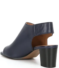 Johnston & Murphy Evelyn Leather Open Toe Slingback Shooties