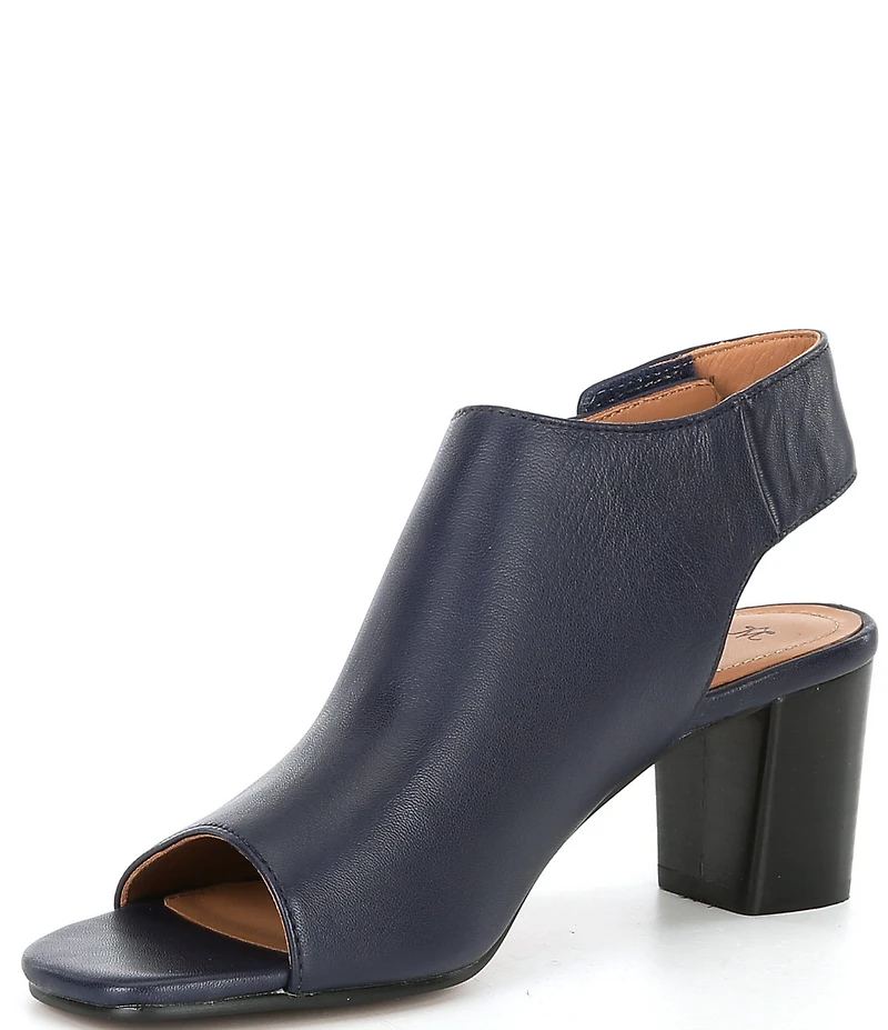 Johnston & Murphy Evelyn Leather Open Toe Slingback Shooties