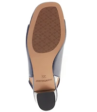 Johnston & Murphy Evelyn Leather Open Toe Slingback Shooties