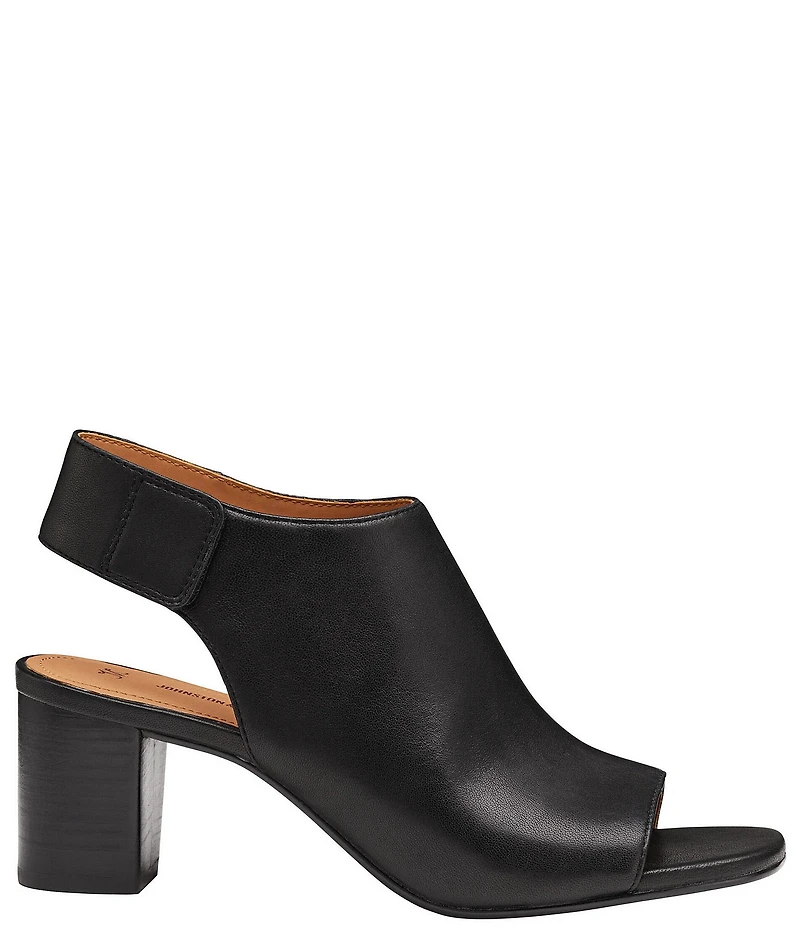 Johnston & Murphy Evelyn Leather Open Toe Slingback Shooties