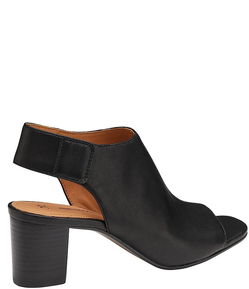 Johnston & Murphy Evelyn Leather Open Toe Slingback Shooties
