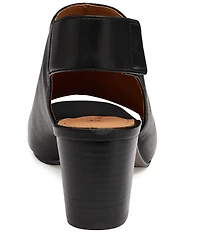 Johnston & Murphy Evelyn Leather Open Toe Slingback Shooties