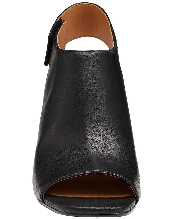 Johnston & Murphy Evelyn Leather Open Toe Slingback Shooties