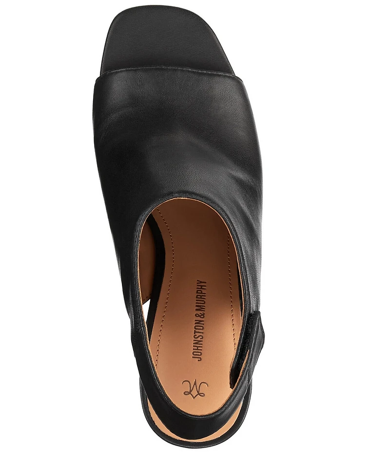 Johnston & Murphy Evelyn Leather Open Toe Slingback Shooties