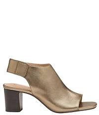 Johnston & Murphy Evelyn Leather Open Toe Slingback Shooties