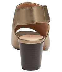 Johnston & Murphy Evelyn Leather Open Toe Slingback Shooties