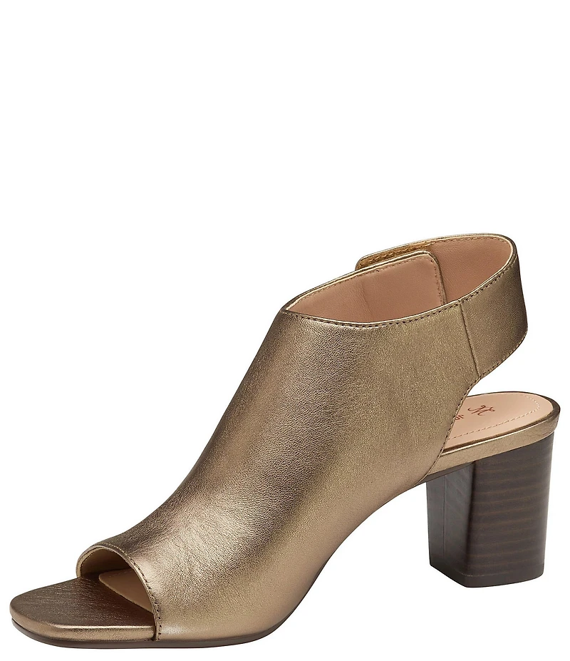 Johnston & Murphy Evelyn Leather Open Toe Slingback Shooties