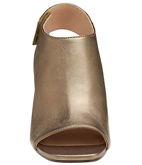 Johnston & Murphy Evelyn Leather Open Toe Slingback Shooties