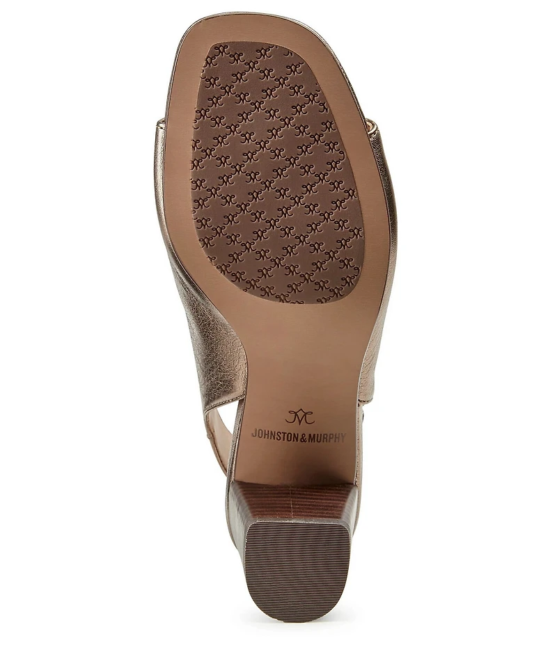 Johnston & Murphy Evelyn Leather Open Toe Slingback Shooties