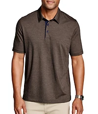 Johnston & Murphy Fine Stripe Short Sleeve Polo Shirt