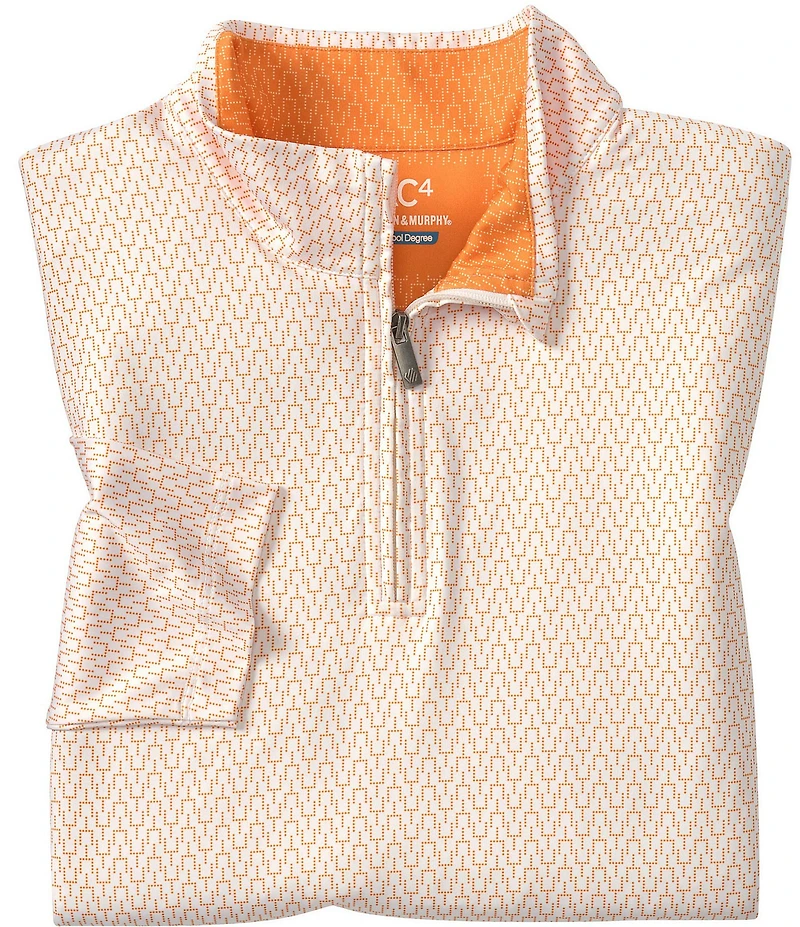 Johnston & Murphy Gameday Goal Post Print Quarter-Zip Pullover