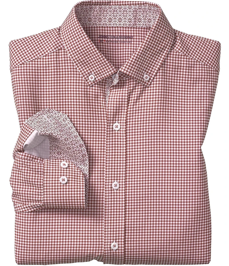 Johnston & Murphy Gameday XC4 Gingham Long Sleeve Woven Shirt