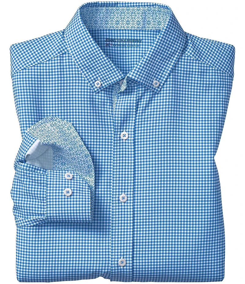 Johnston & Murphy Gameday XC4 Gingham Long Sleeve Woven Shirt