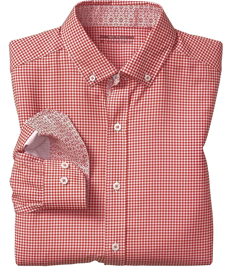 Johnston & Murphy Gameday XC4 Gingham Long Sleeve Woven Shirt