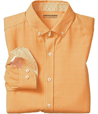 Johnston & Murphy Gameday XC4 Gingham Long Sleeve Woven Shirt