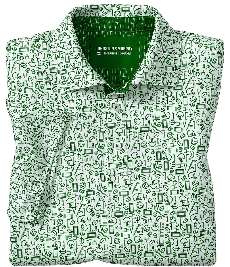 Johnston & Murphy Gameday XC4 Multi Sport Print Short Sleeve Polo Shirt
