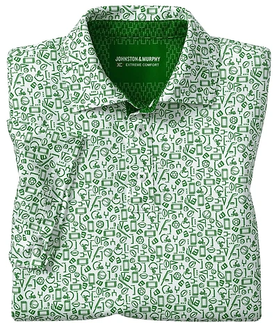 Johnston & Murphy Gameday XC4 Multi Sport Print Short Sleeve Polo Shirt