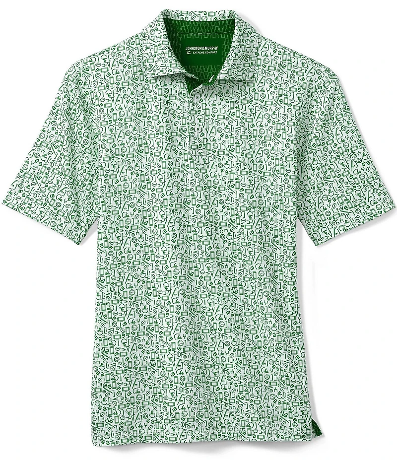 Johnston & Murphy Gameday XC4 Multi Sport Print Short Sleeve Polo Shirt