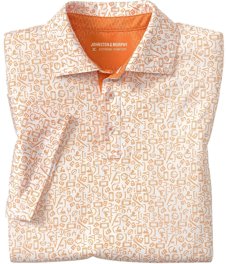 Johnston & Murphy Gameday XC4 Multi Sport Print Short Sleeve Polo Shirt