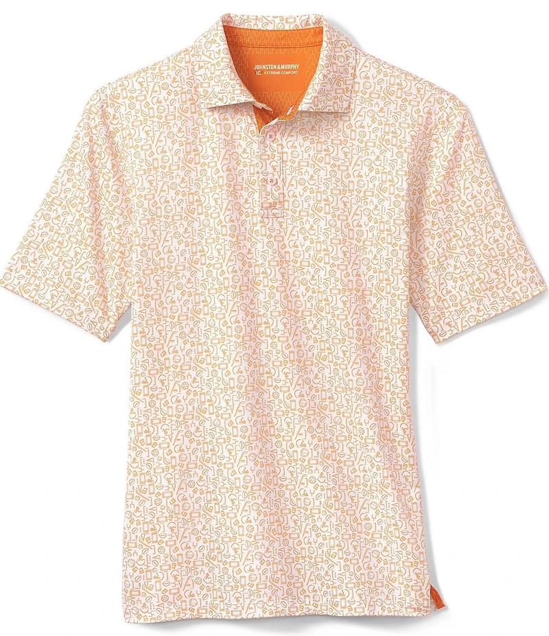 Johnston & Murphy Gameday XC4 Multi Sport Print Short Sleeve Polo Shirt