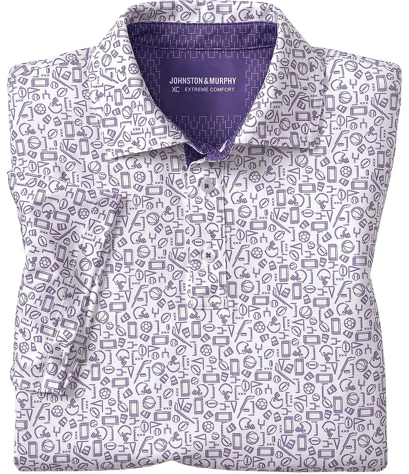 Johnston & Murphy Gameday XC4 Multi Sport Print Short Sleeve Polo Shirt