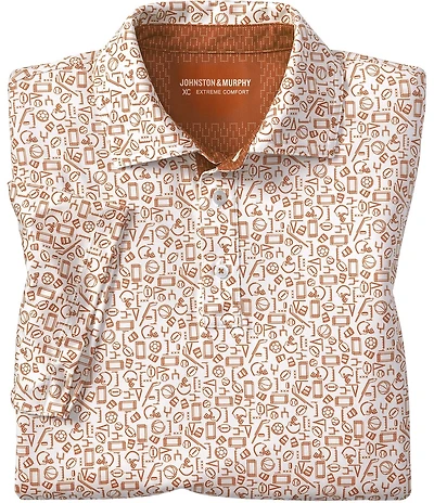 Johnston & Murphy Gameday XC4 Multi Sport Print Short Sleeve Polo Shirt
